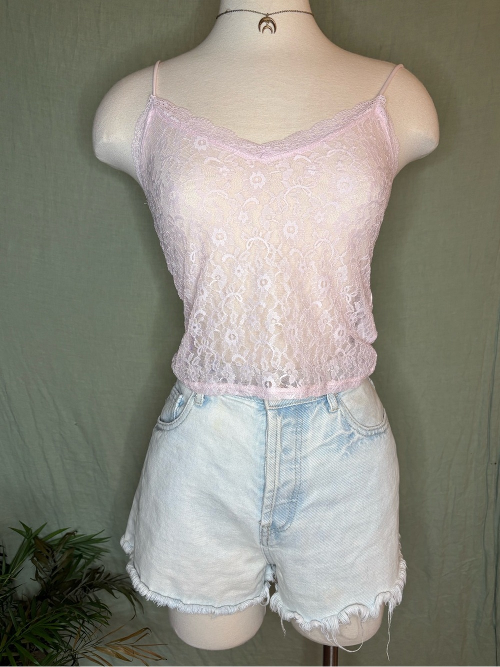 H&M Light Pink Lace Camisole #coquette #balletcore #y2k #fairycore